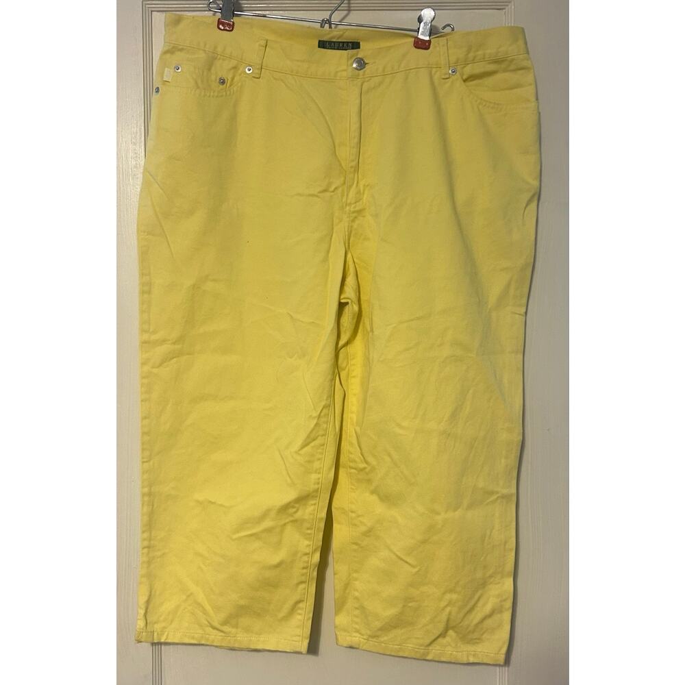 Lauren Ralph Lauren Women’s cropped/capri pants cotton yellow classic size 16